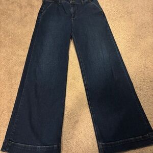 J. Crew Factory Dark Blue Flare & Wide Leg Jeans